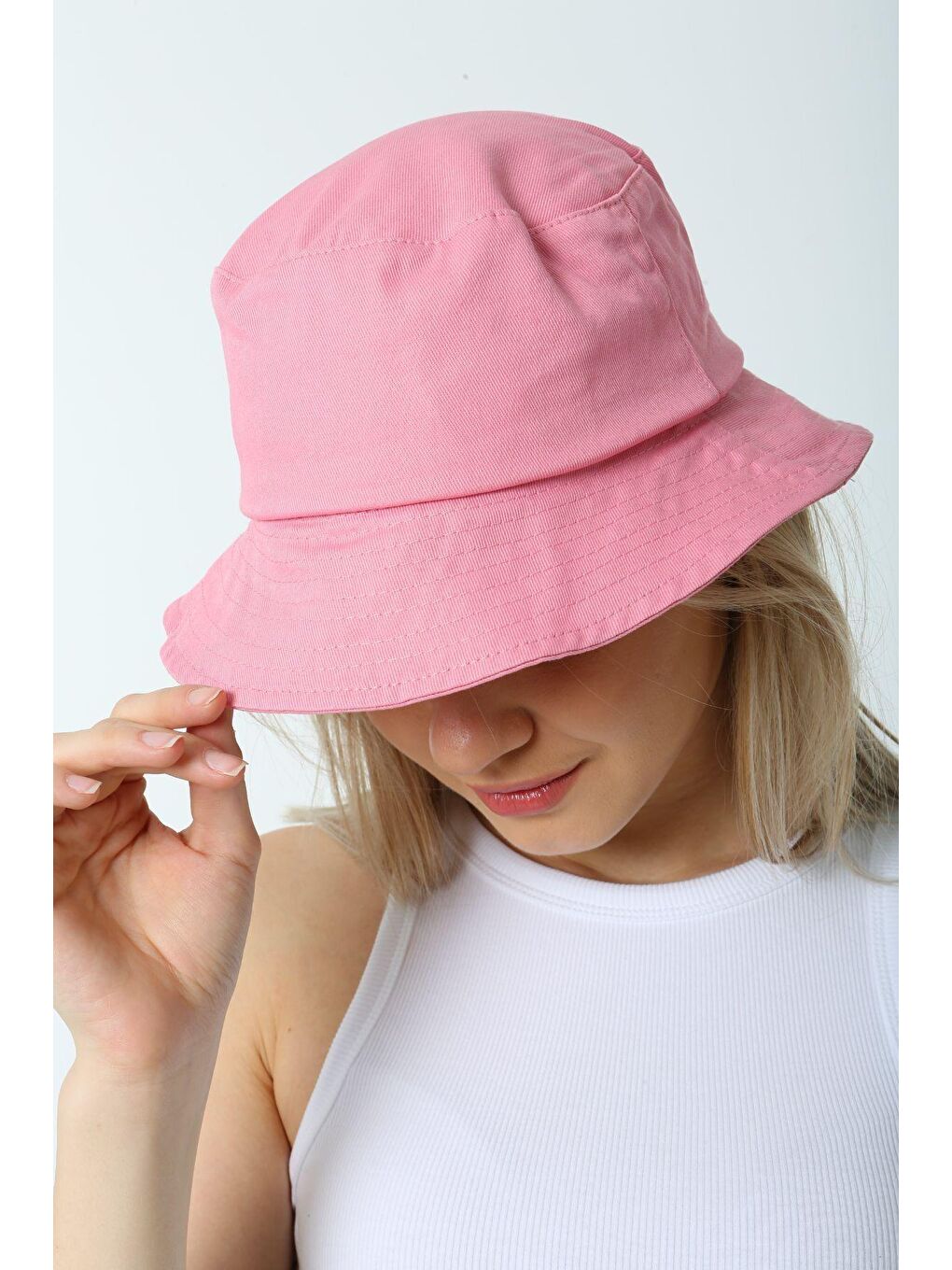 Luminos Butik Pembe Kadın Pembe Bucket Balıkçı Kova Şapka Spk09 - 5