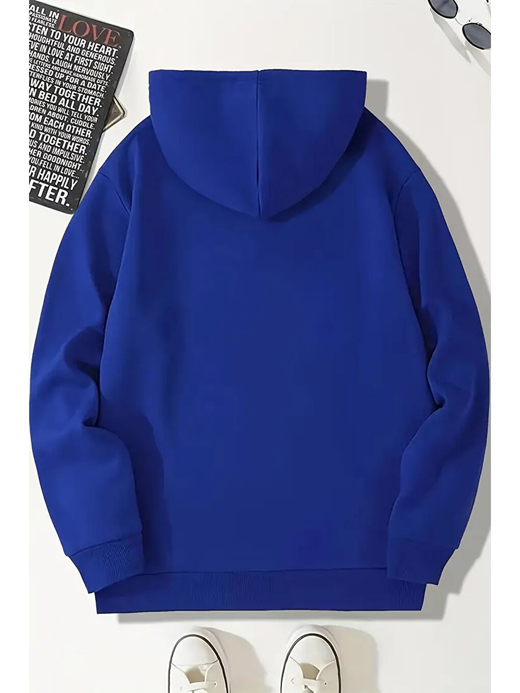 uyguntarz Mavi Duck Baskılı Oversize Sweatshirt - 1