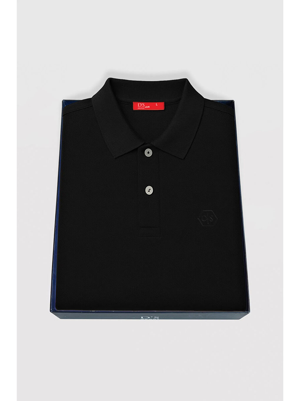 Slim Fit Siyah Kutulu Polo Yaka Tişört-1