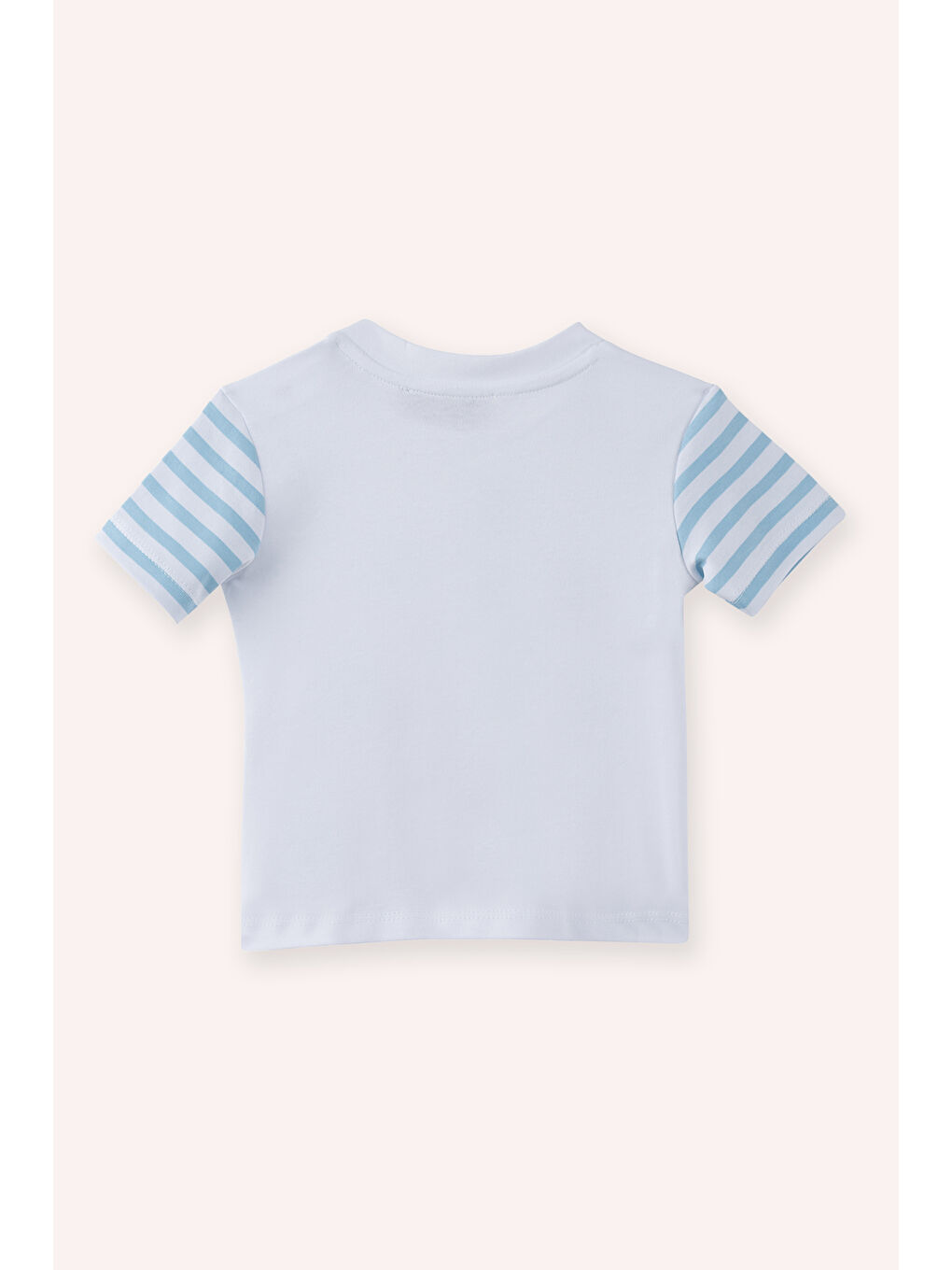 Yenidoğan Baskı Detaylı Kısa Kollu Beyaz Tişört-2