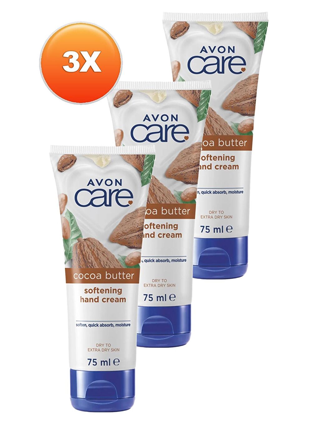 AVON Renksiz Care Kakao Yağı İçeren El Kremi 75 Ml. Üçlü Set - 1