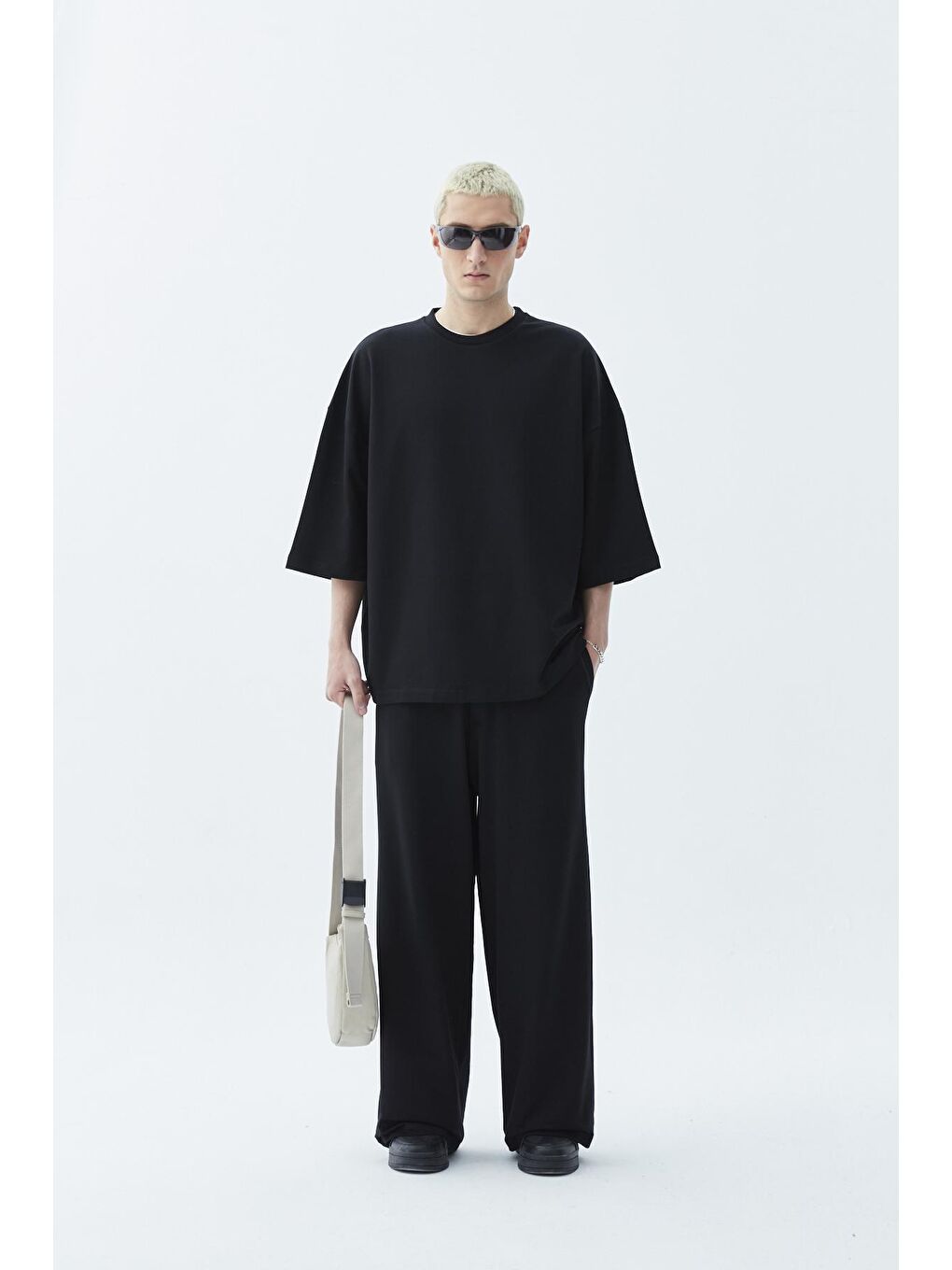 Siyah Super Oversize Basıc Eşofman Takım-siyah