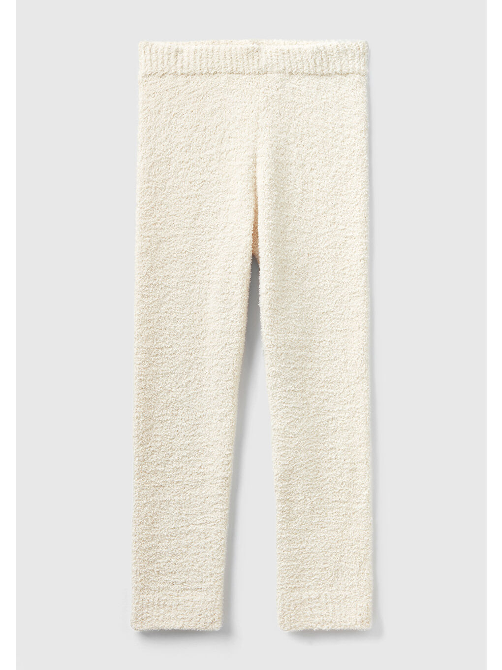 Ekru Kadın Krem Beli ve Paçası Lastikli Triko Eşofman Altı