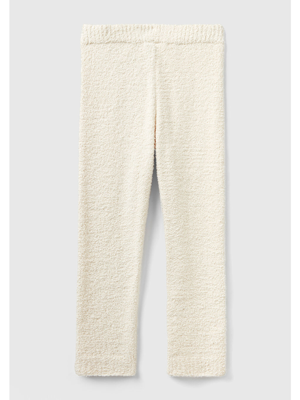 Ekru Kadın Krem Beli ve Paçası Lastikli Triko Eşofman Altı-3