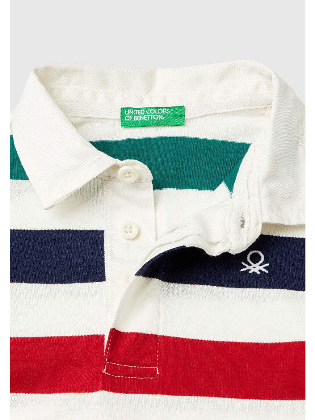 United Colors Of Benetton Karışık Erkek Çocuk Renkli Mix Göğsü Logo İşlemeli Çizgi Detaylı Polo Yaka  Sweatshıt - 2