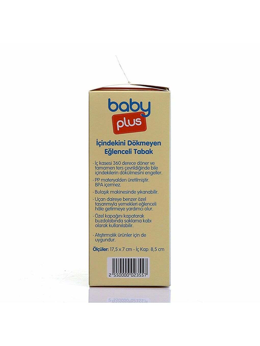 baby plus Karışık İçindekini Dökmeyen Eğlenceli PP Mama Tabağı Turuncu - 2