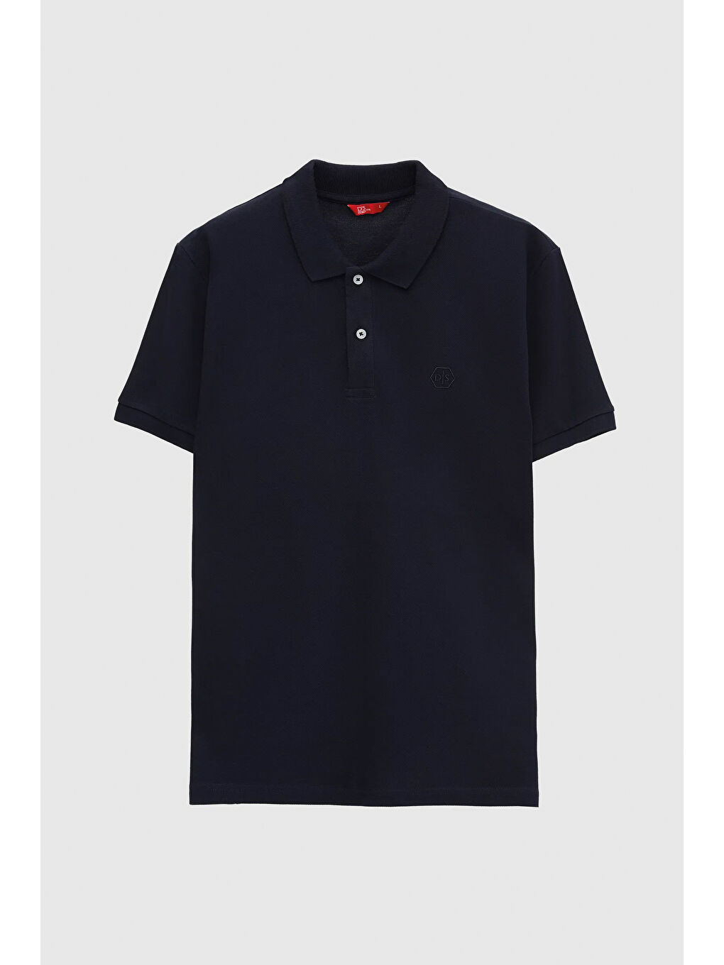 Slim Fit Lacivert Kutulu Polo Yaka Tişört-4