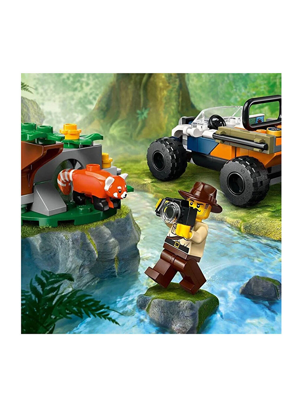 Lego Renksiz City Orman Kaşifinin ATV li Kırmızı Panda Görevi Seti 60424 - 2