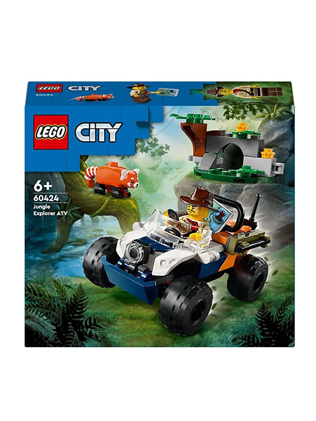 Lego Renksiz City Orman Kaşifinin ATV li Kırmızı Panda Görevi Seti 60424 - 6