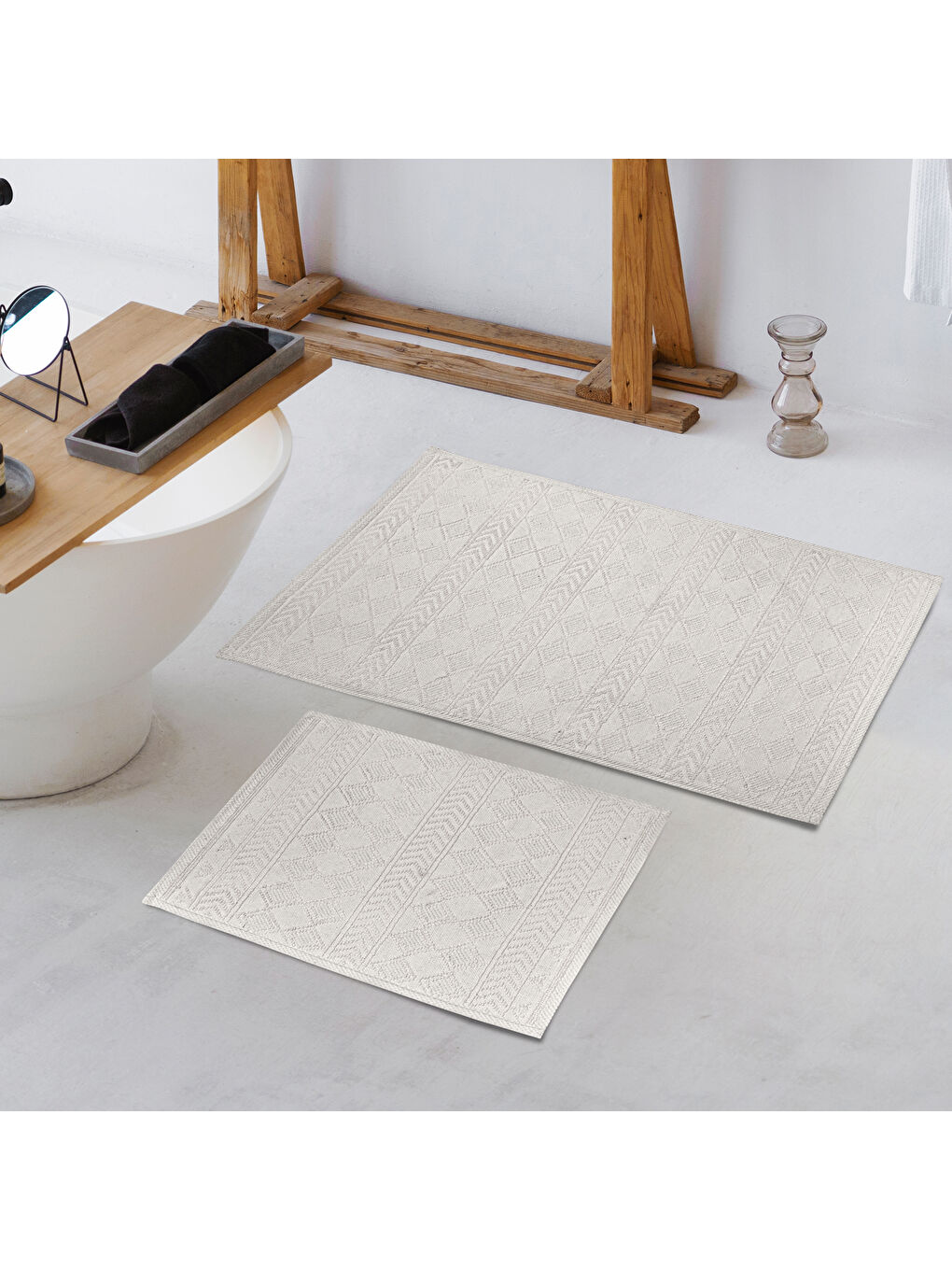 Home Sue 2 li Banyo Paspası-Ekru