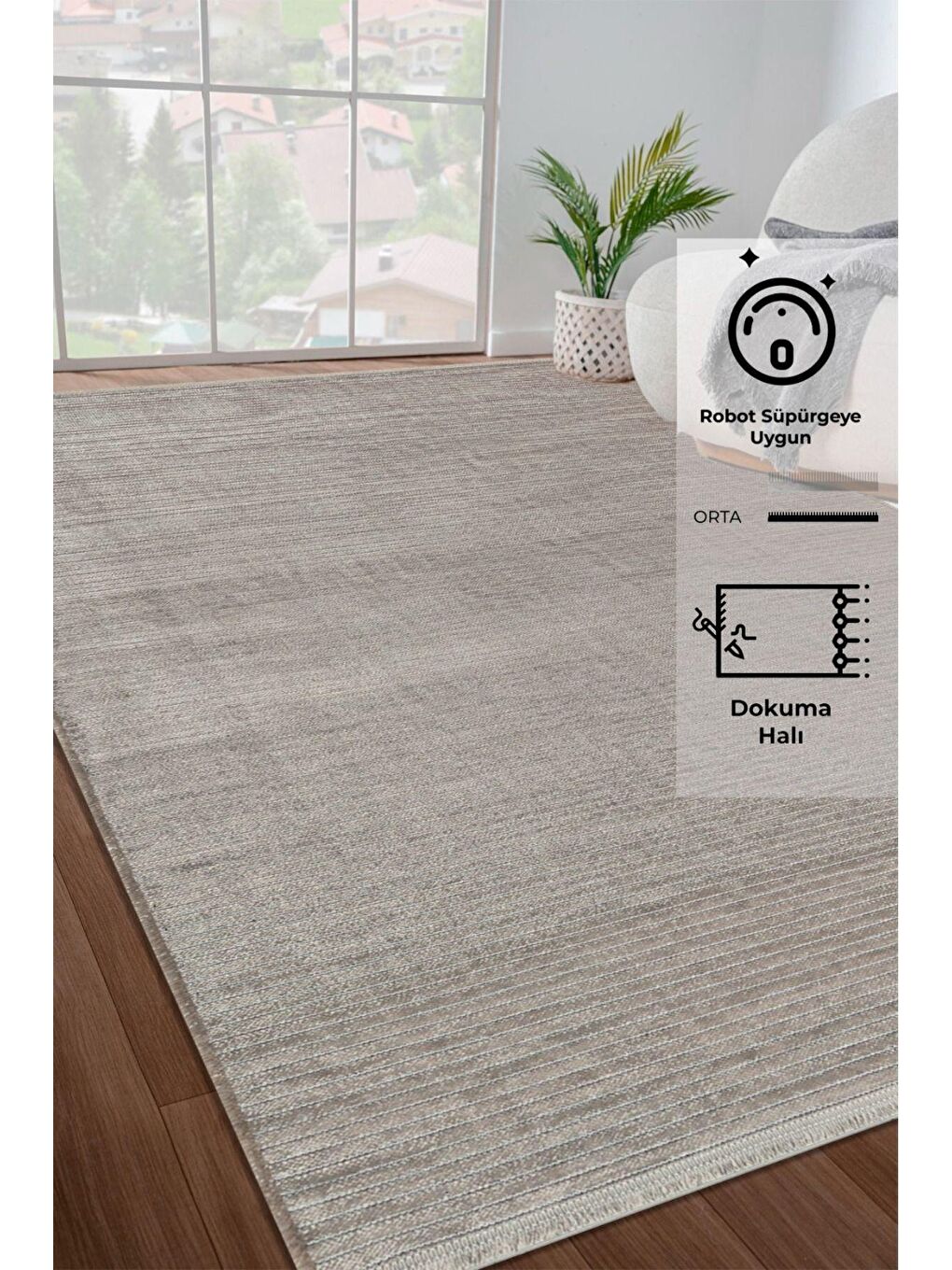 Bej Dizayn Şönil Kilim Vizon 200x290