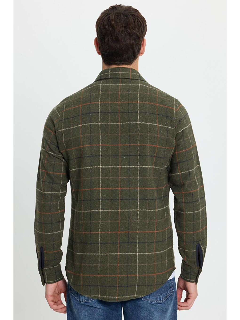 Karışık Erkek Slim Fit Dar Kesim Spor Yaka Çift Cep Kapaklı Kareli Gömlek-7