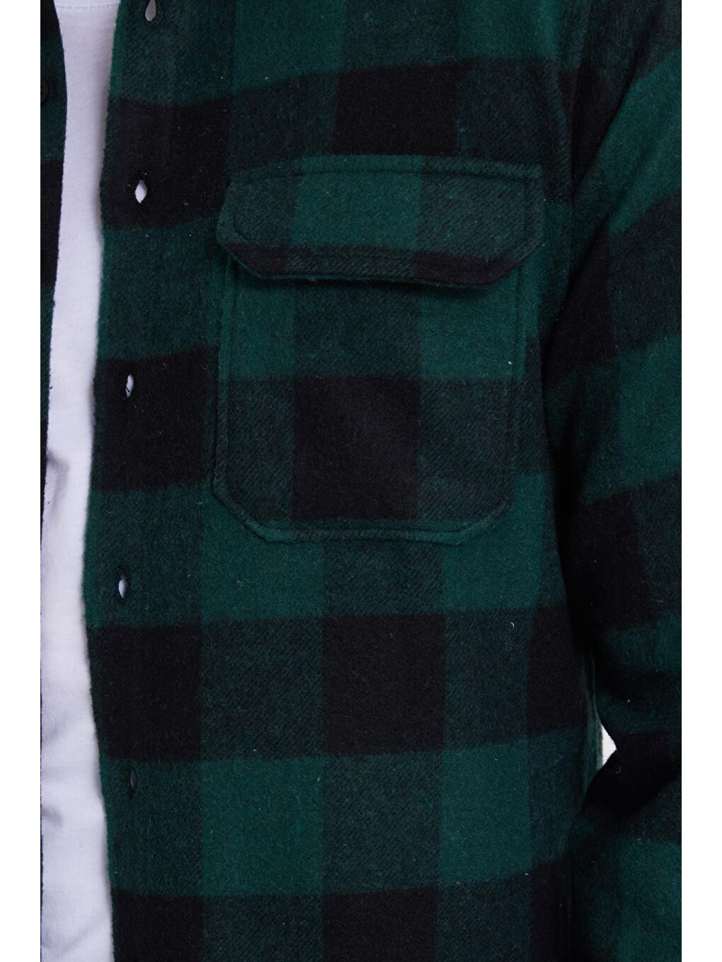 Karışık Erkek Slim Fit Dar Kesim Uzun Kollu Kapaklı Çift Cepli Kareli Kışlık Oduncu Gömlek-2