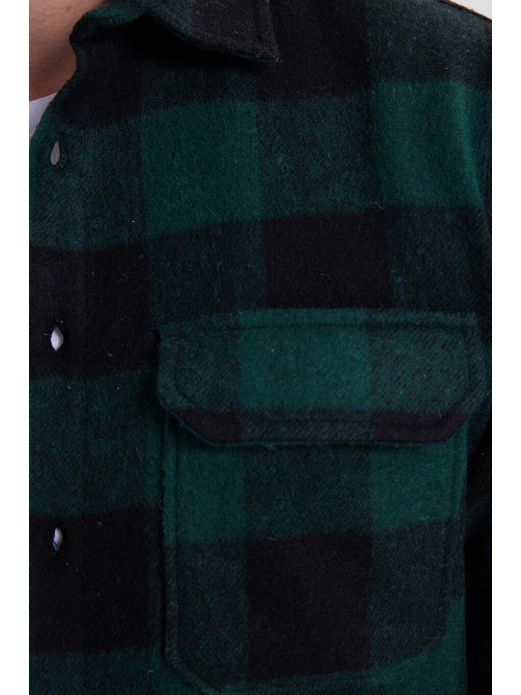 Karışık Erkek Slim Fit Dar Kesim Uzun Kollu Kapaklı Çift Cepli Kareli Kışlık Oduncu Gömlek-5