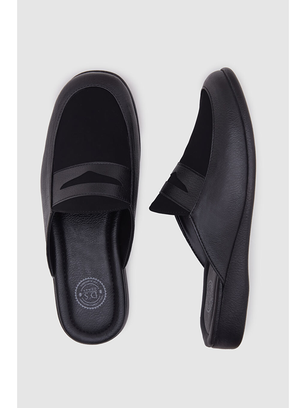 Siyah Süet Misafir Çeyiz  Ev Erkek Terlik-2