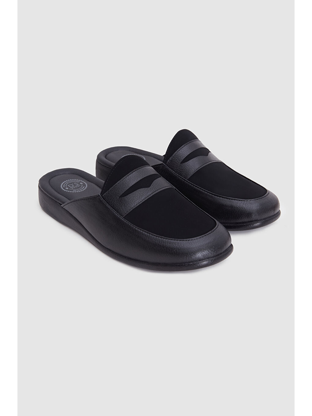 Siyah Süet Misafir Çeyiz  Ev Erkek Terlik-3