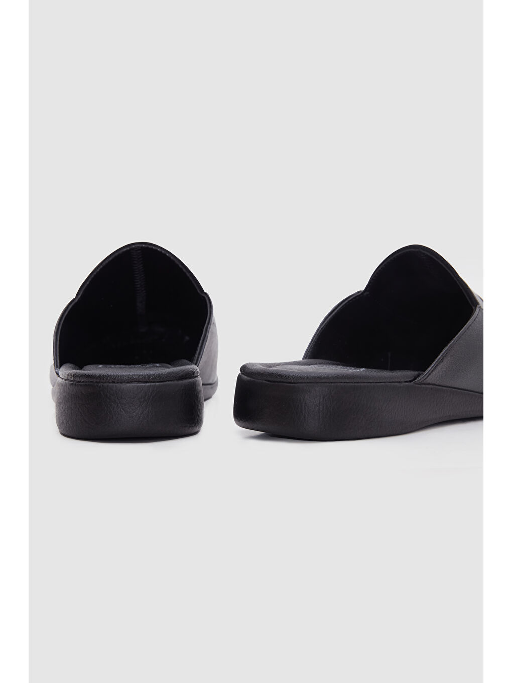 Siyah Süet Misafir Çeyiz  Ev Erkek Terlik-4