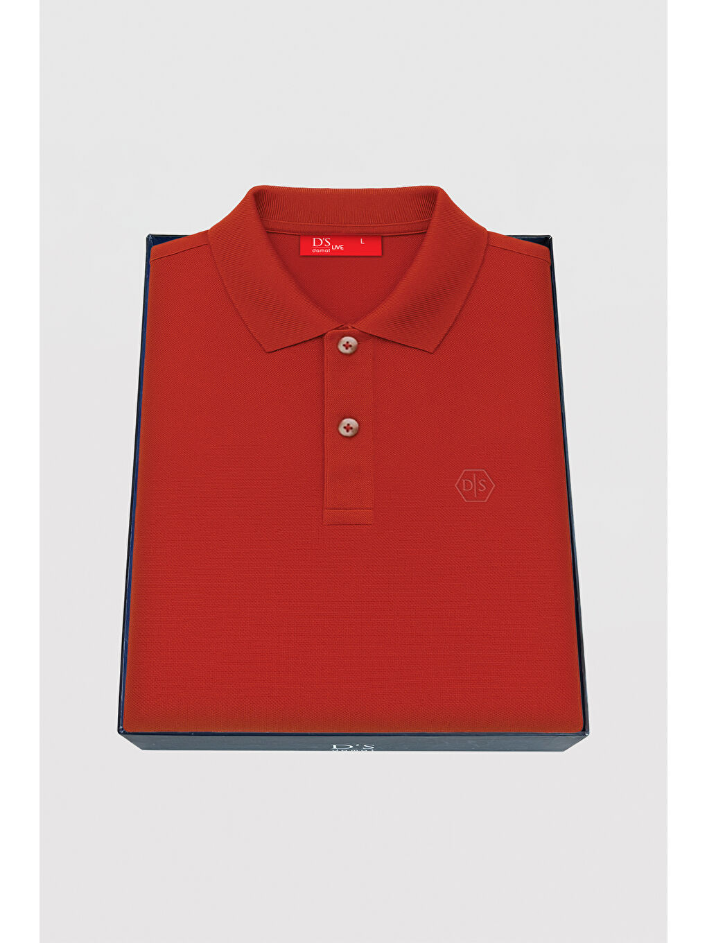 Kahverengi Slim Fit Kiremit Kutulu Polo Yaka Tişört-1