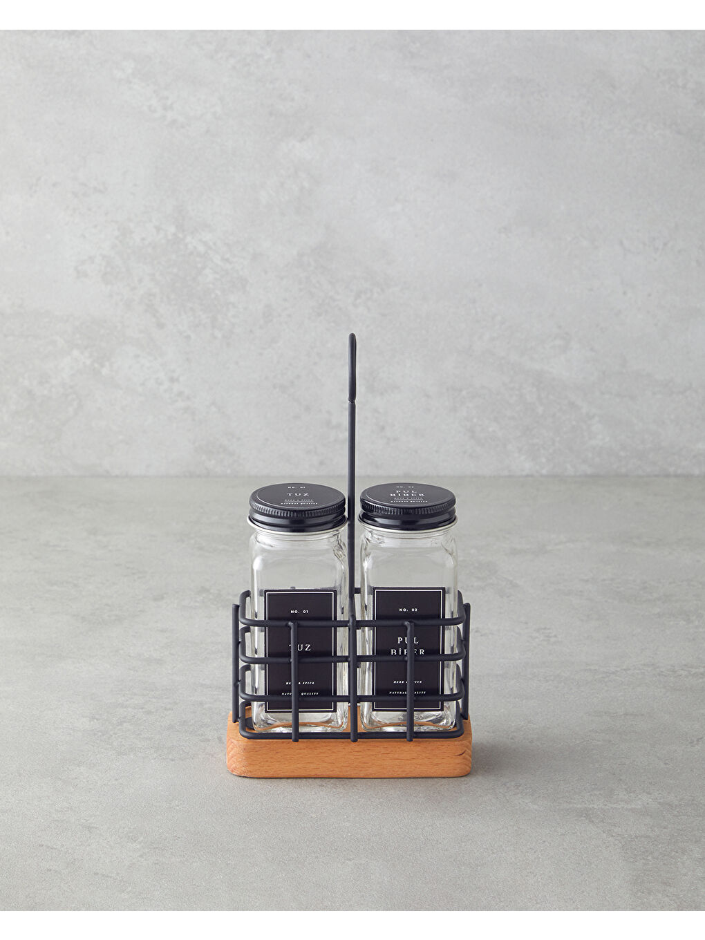 Zest Cam 2'li Tuzluk - Biberlik 20x11x5 cm Siyah