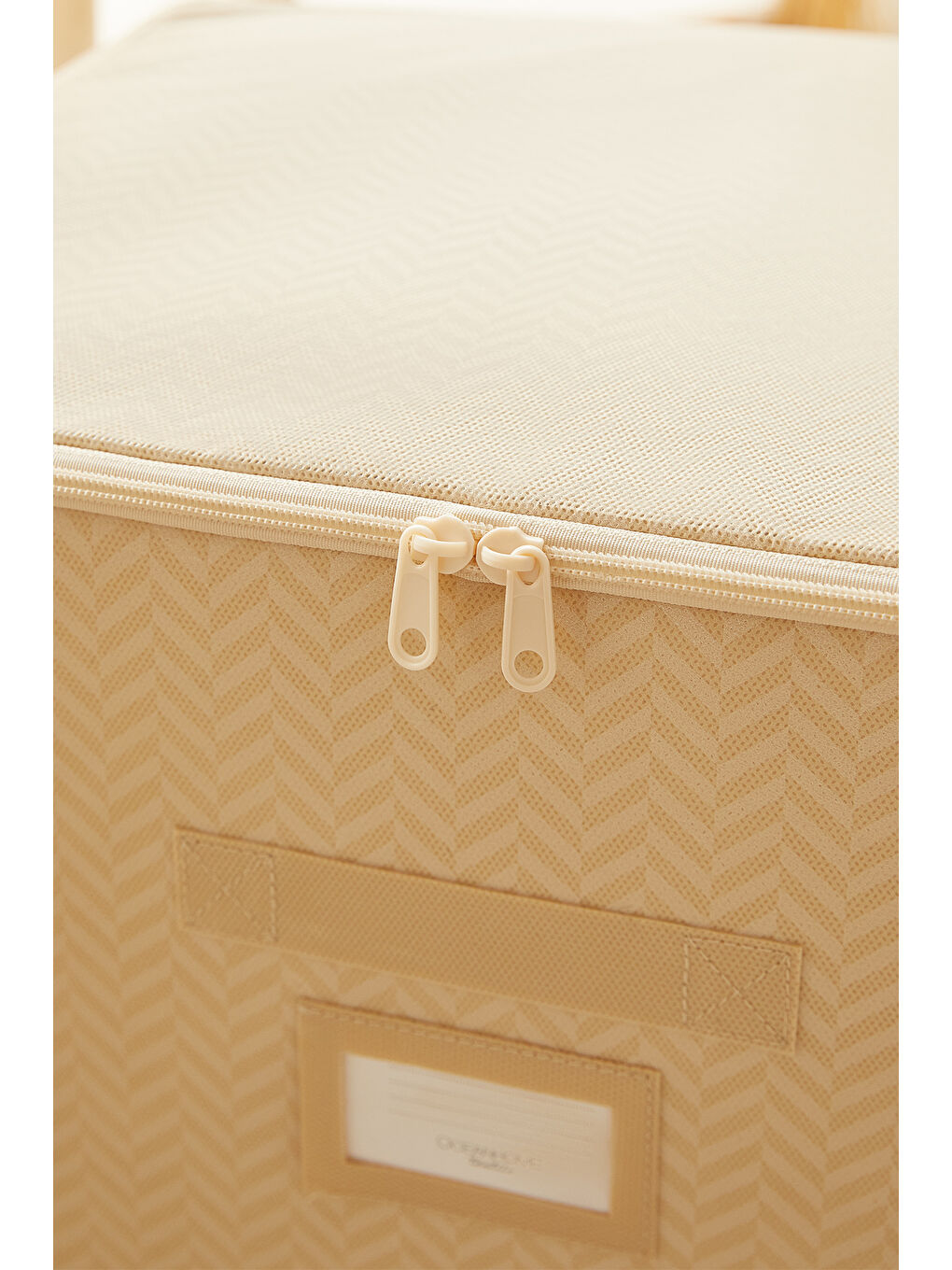 Bej Balıksırtı Destekli Kutu Hurç 48 x 40 x 30 cm-2