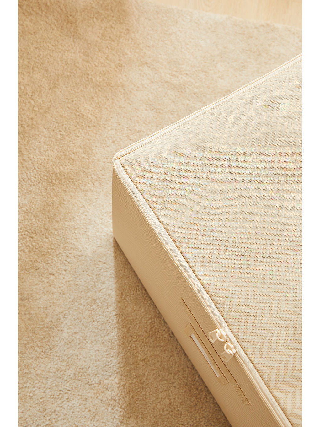 Bej Balıksırtı Destekli Kutu Hurç 48 x 40 x 30 cm-3