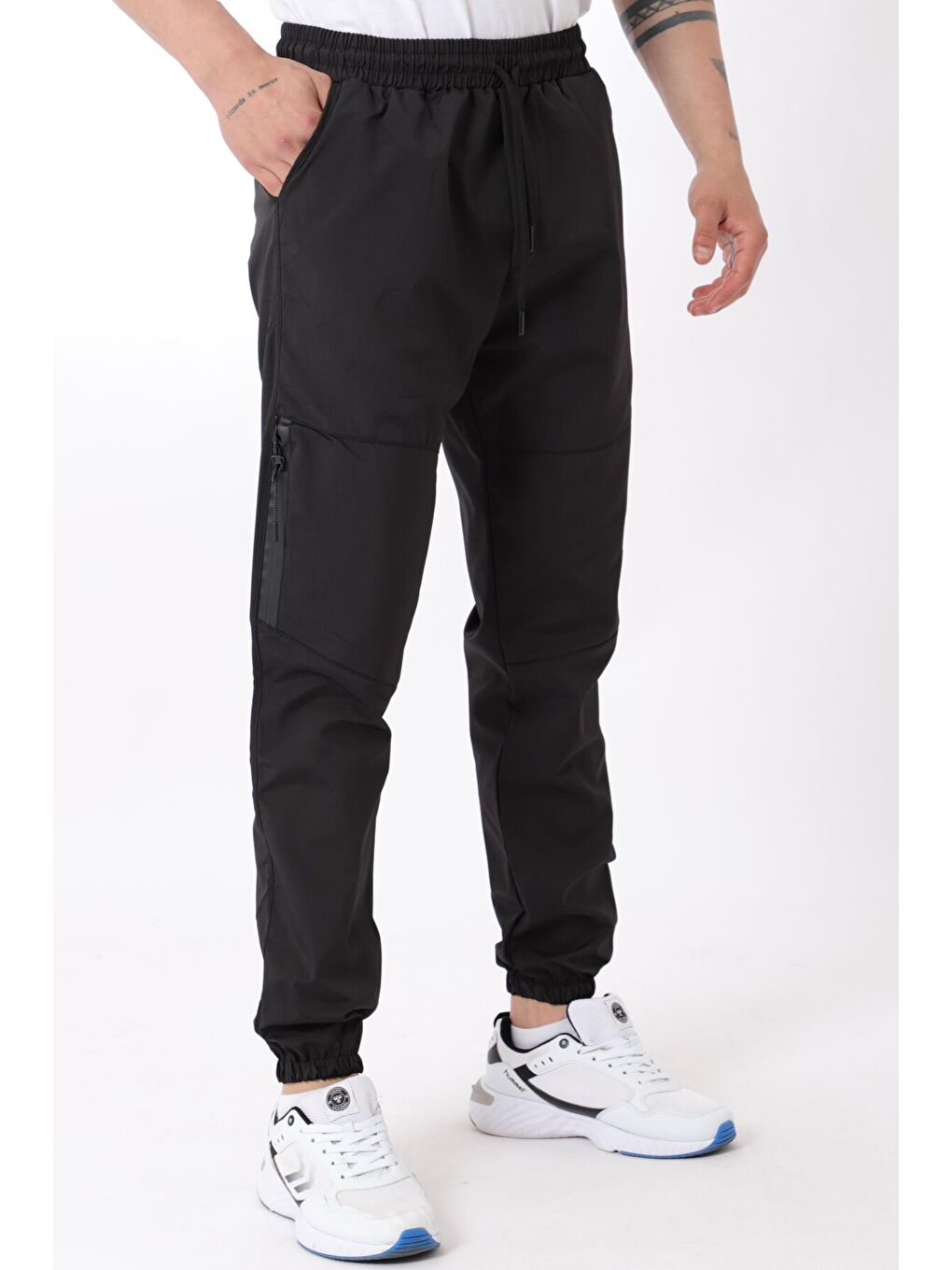 Stilkombin Siyah Paraşüt Kumaş Yan Cep Detayı Kargo/Jogger Alt PLDP 04_70095