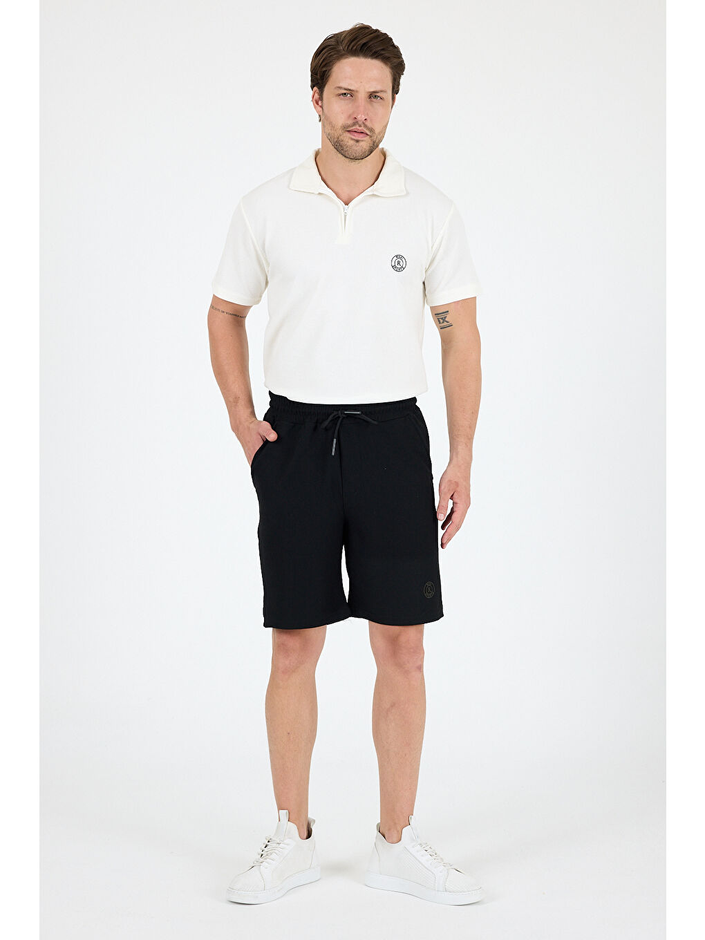 Siyah Erkek Kapri Şort Gift Model – Rahat Kesim, Cepli, Yazlık Günlük Spor Şort 9412