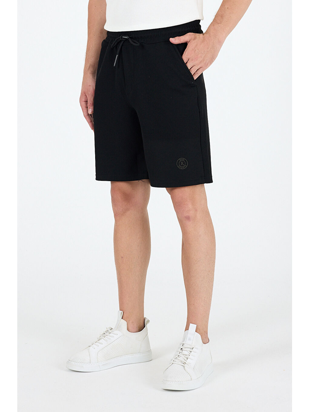 Siyah Erkek Kapri Şort Gift Model – Rahat Kesim, Cepli, Yazlık Günlük Spor Şort 9412-1