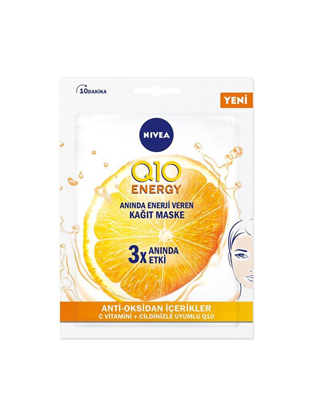 NIVEA Q10 Energy Kağıt Maske 1 Adet X 3 - 1