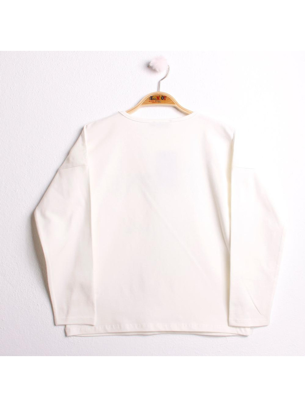 Ekru Kız Çocuk Sweatshirt Shine Varak Baskılı-1