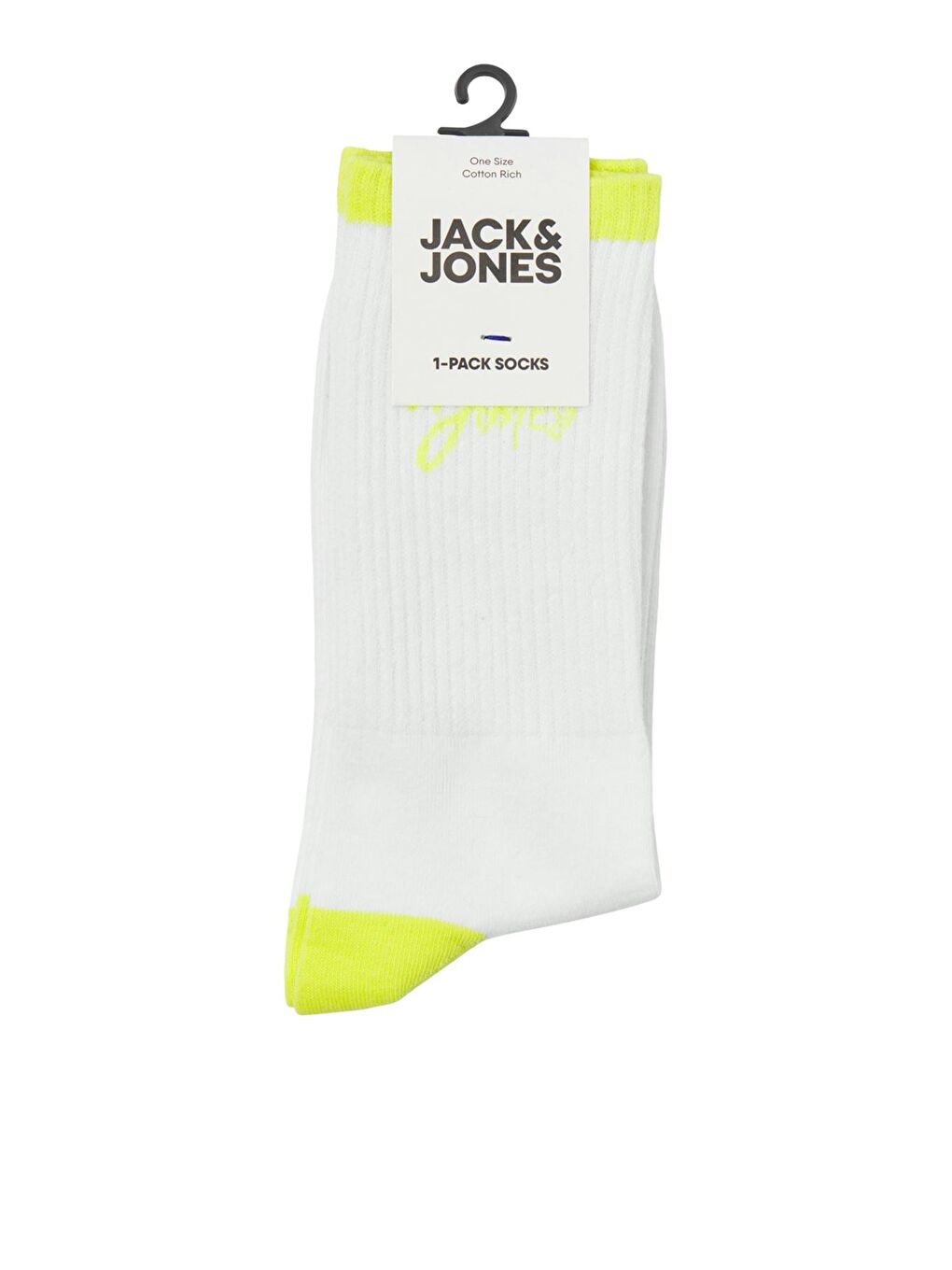 Jack & Jones Beyaz-Yeşil Additionals Jaccal Pamuk Karışımlı Çorap Erkek 12252044