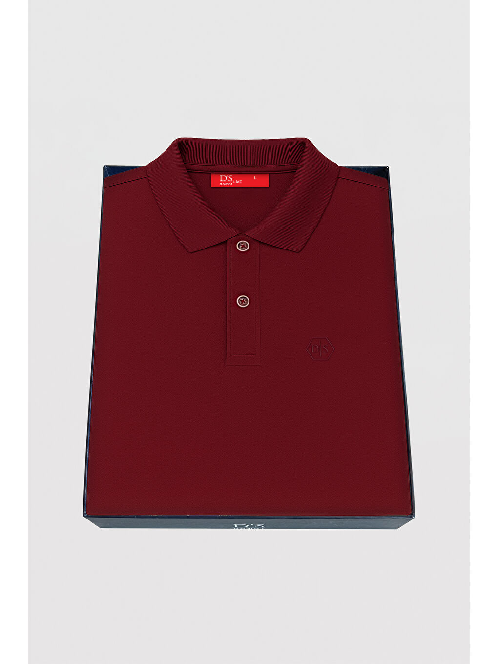 Slim Fit Bordo Kutulu Polo Yaka Tişört-4