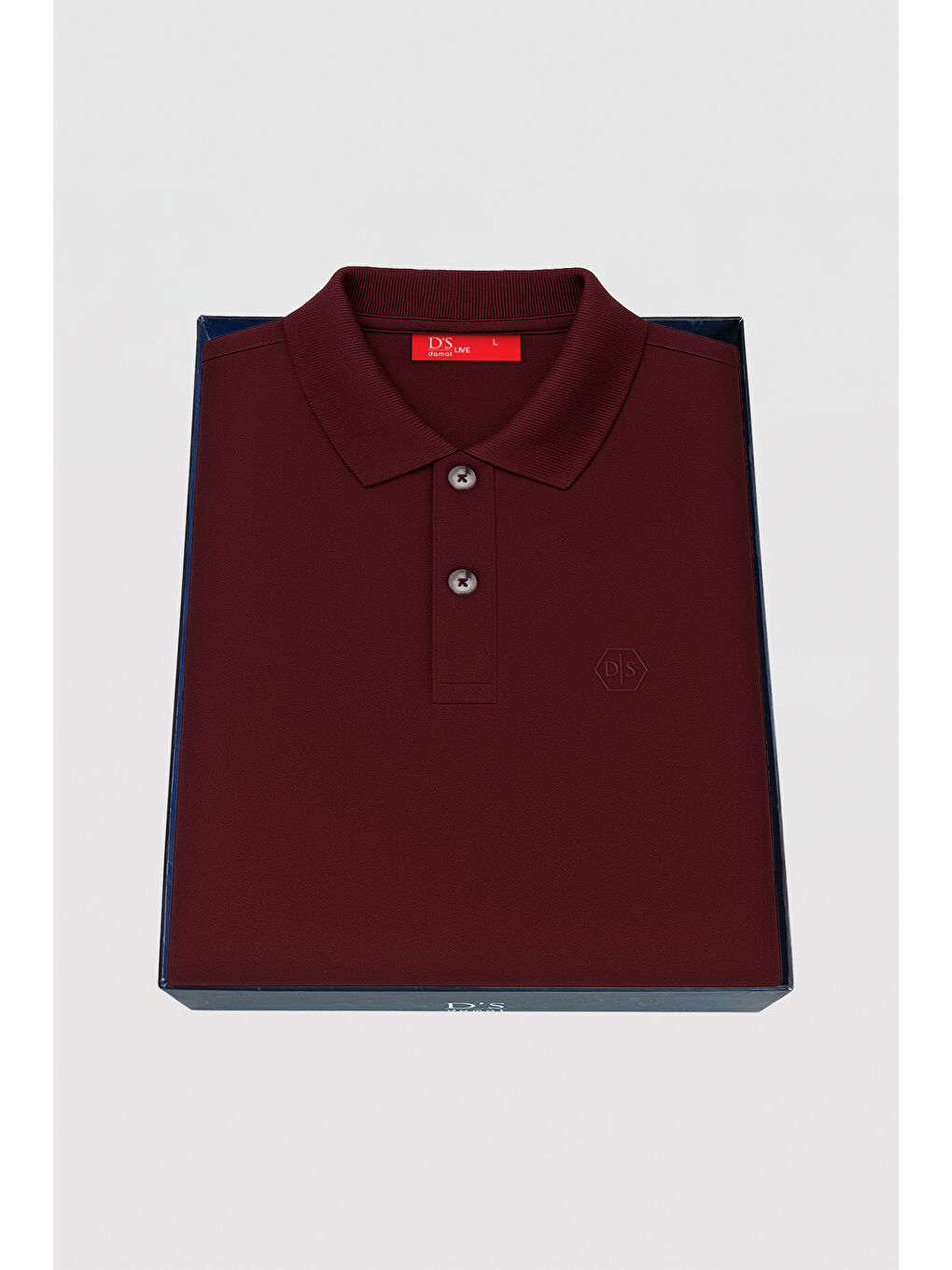 Slim Fit Mürdüm Kutulu Polo Yaka Tişört-4