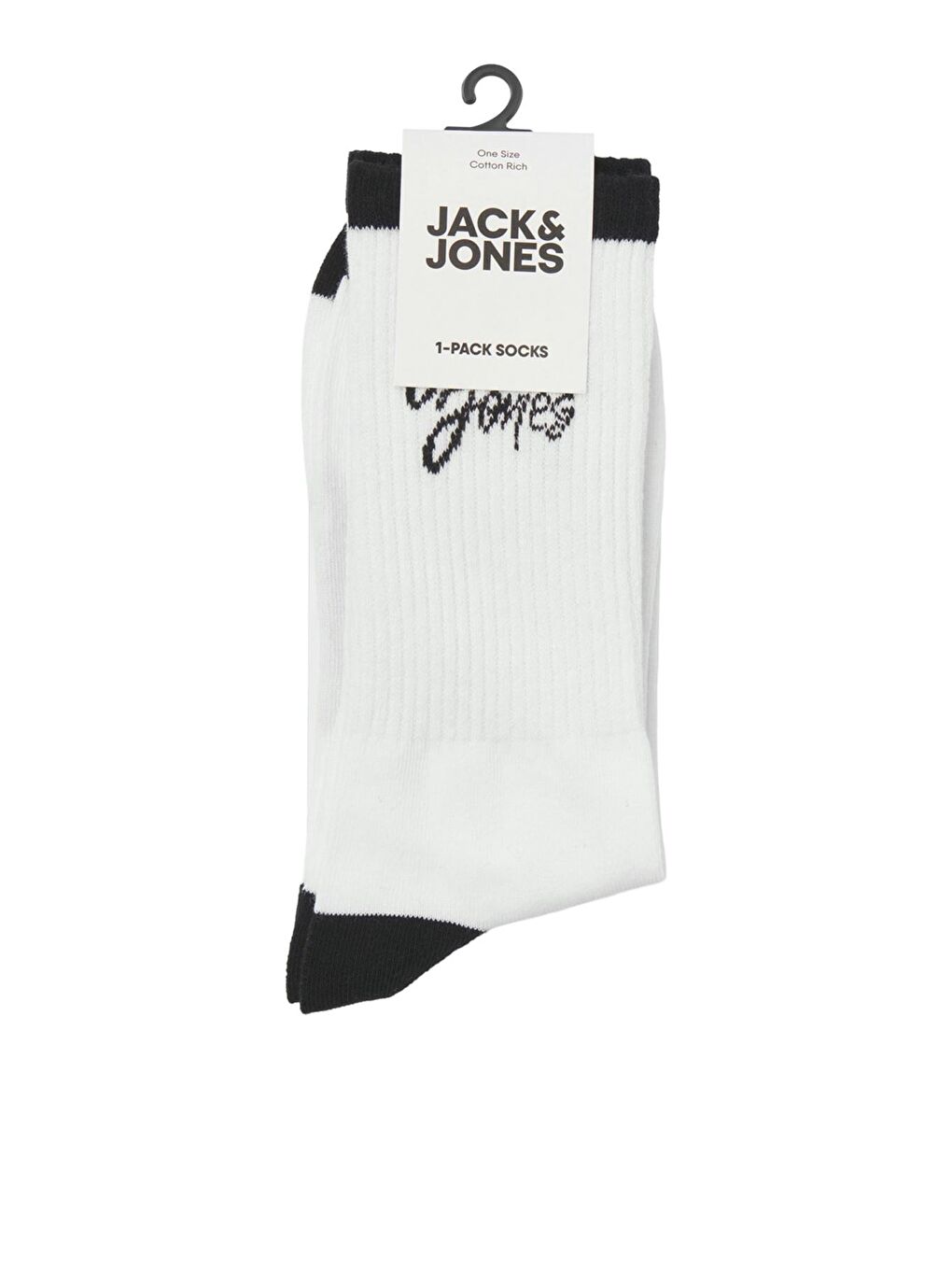 Jack & Jones Beyaz-Siyah Additionals Jaccal Pamuk Karışımlı Çorap Erkek 12252044