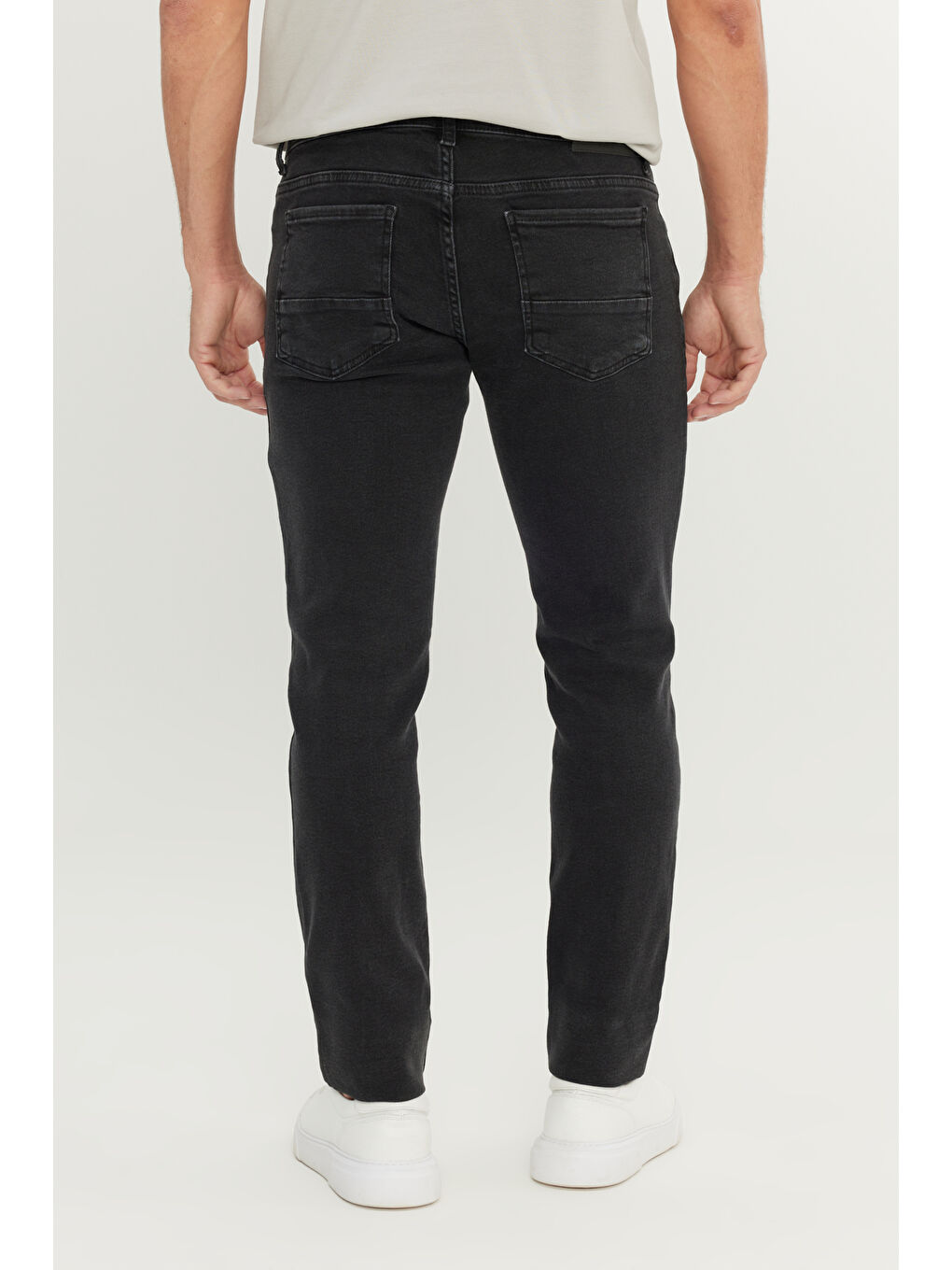 Erkek Siyah Pamuklu Slim Fit 5 Cep Esnek Jean Pantolon-4