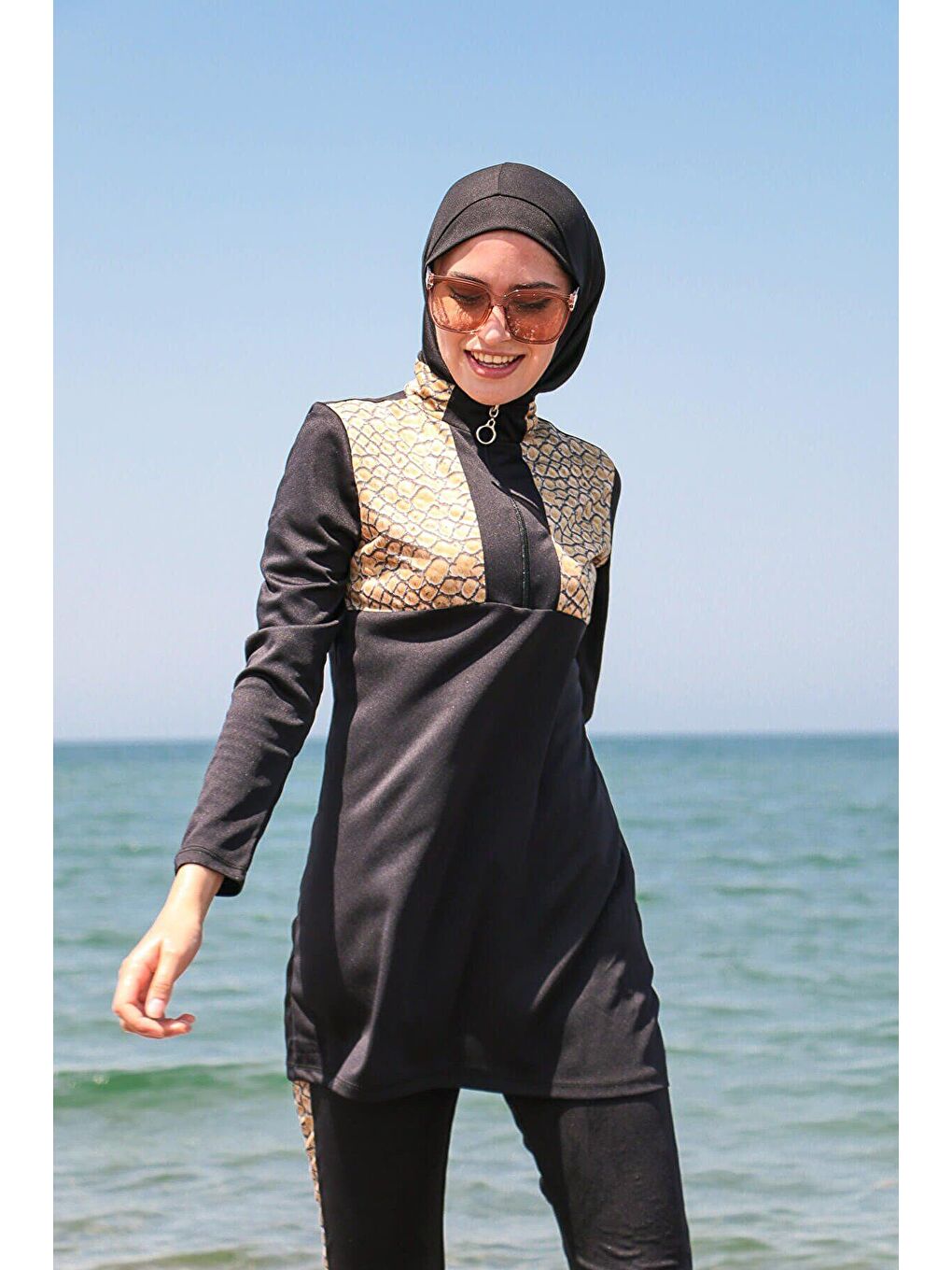 Siyah Tam Kapalı Tesettür Mayo-3