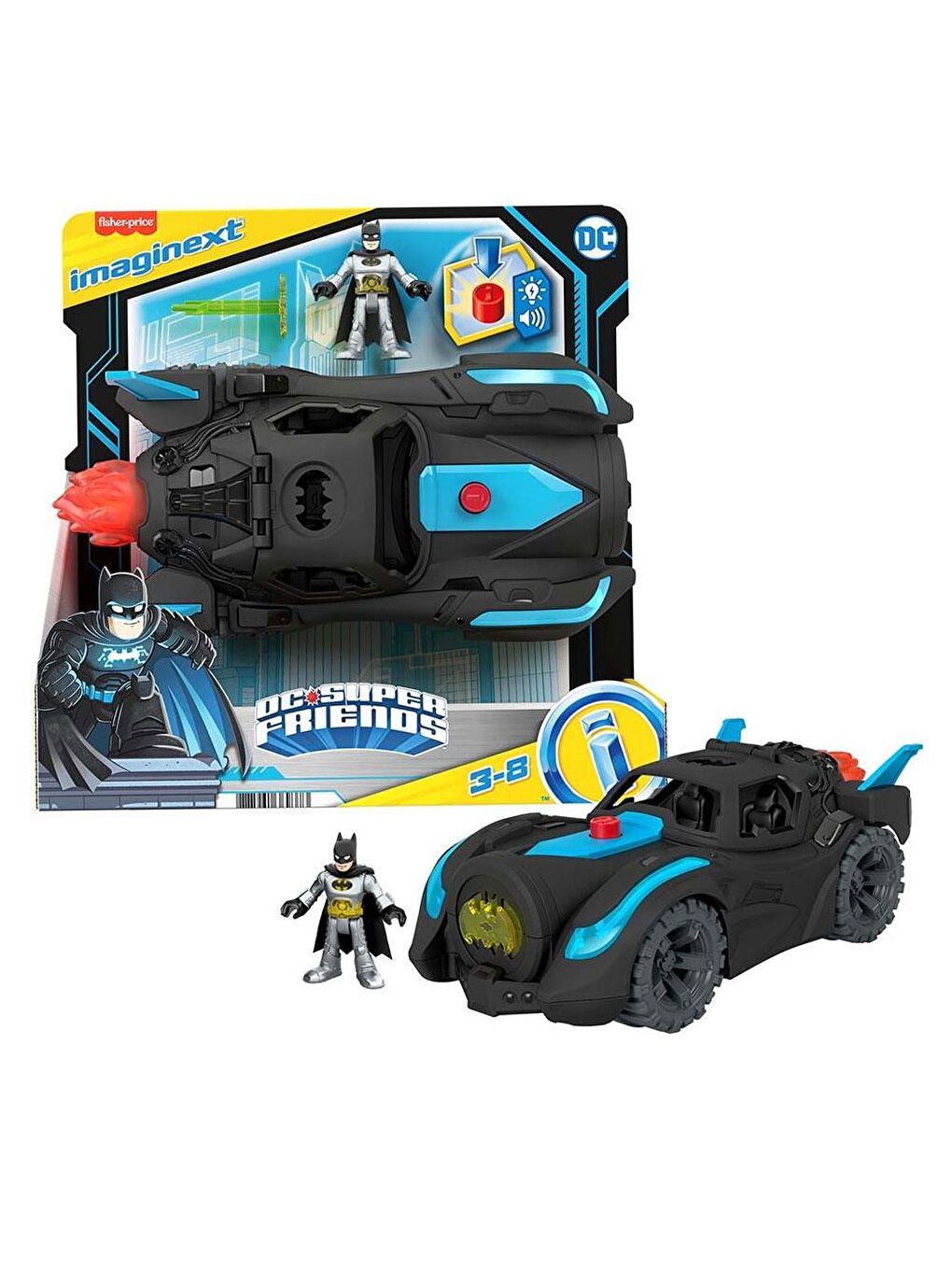 Imaginext Renksiz Fisher Price Imaginext DC Super Friends Batmobil HGX96