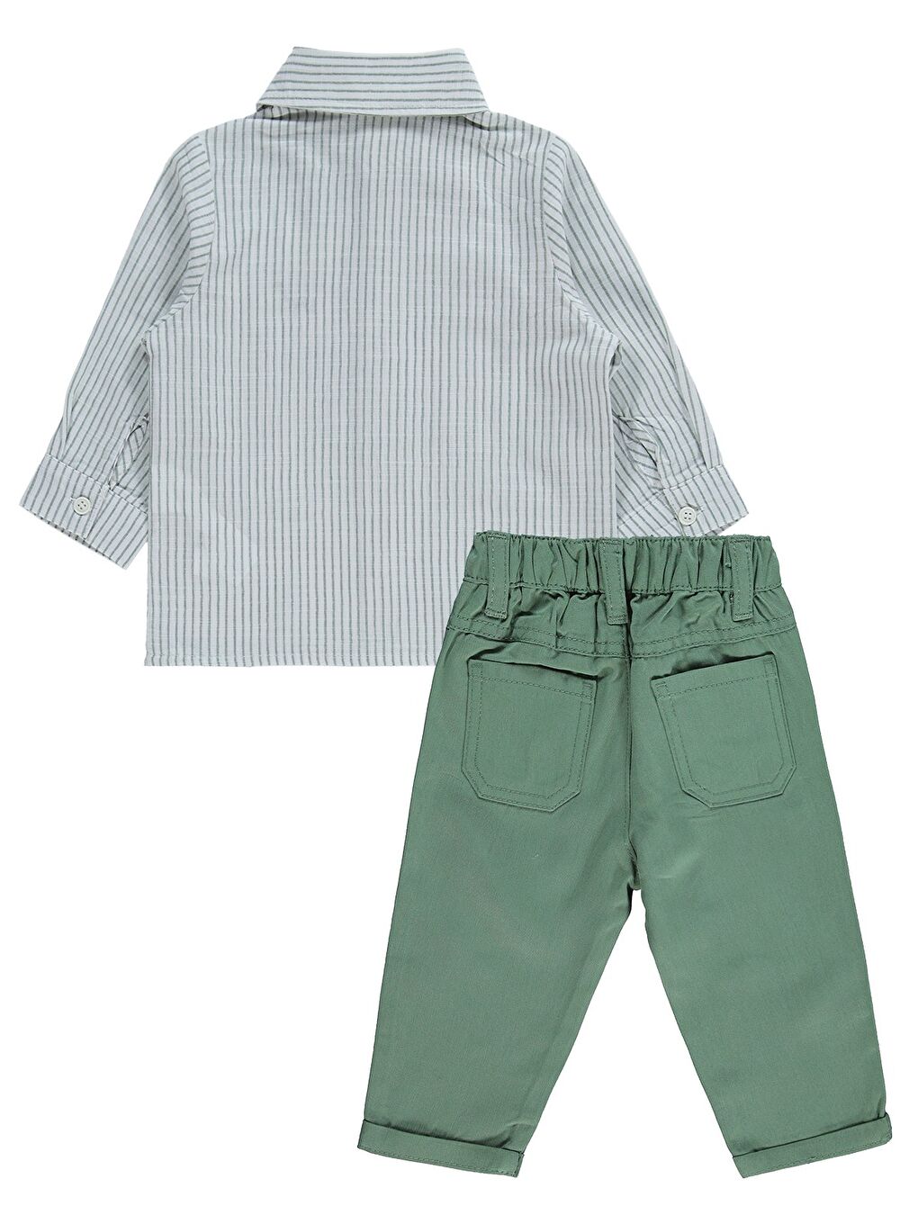 Baby Erkek Bebek Dinozor Nakışlı 6-18 Ay Takım - Haki-1