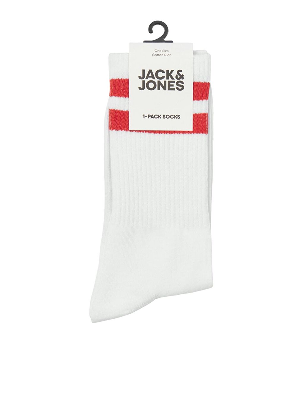 Jack & Jones Beyaz-Kırmızı Additionalsı Jaceli Pamuk Karışımlı Çorap Erkek 12250739