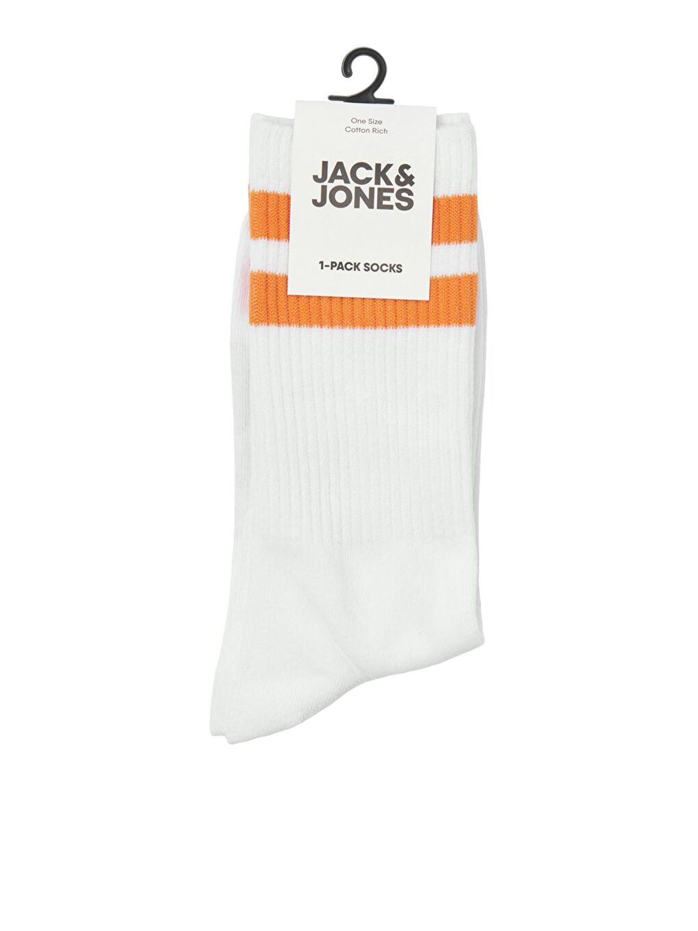 Jack & Jones Beyaz-Turuncu Additionalsı Jaceli Pamuk Karışımlı Çorap Erkek 12250739