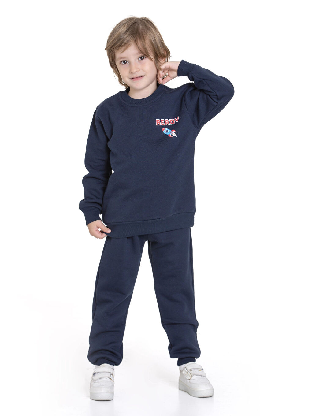 Lacivert Space Out Baskılı Takım 74109