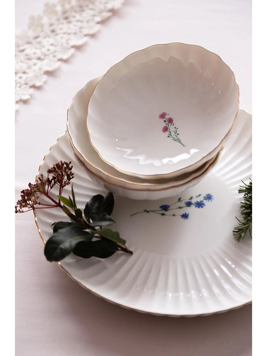 Beyaz Tiny Miny Yemek Takımı 27 Parça 6 Kişilik BNLZF27YT4012673-2