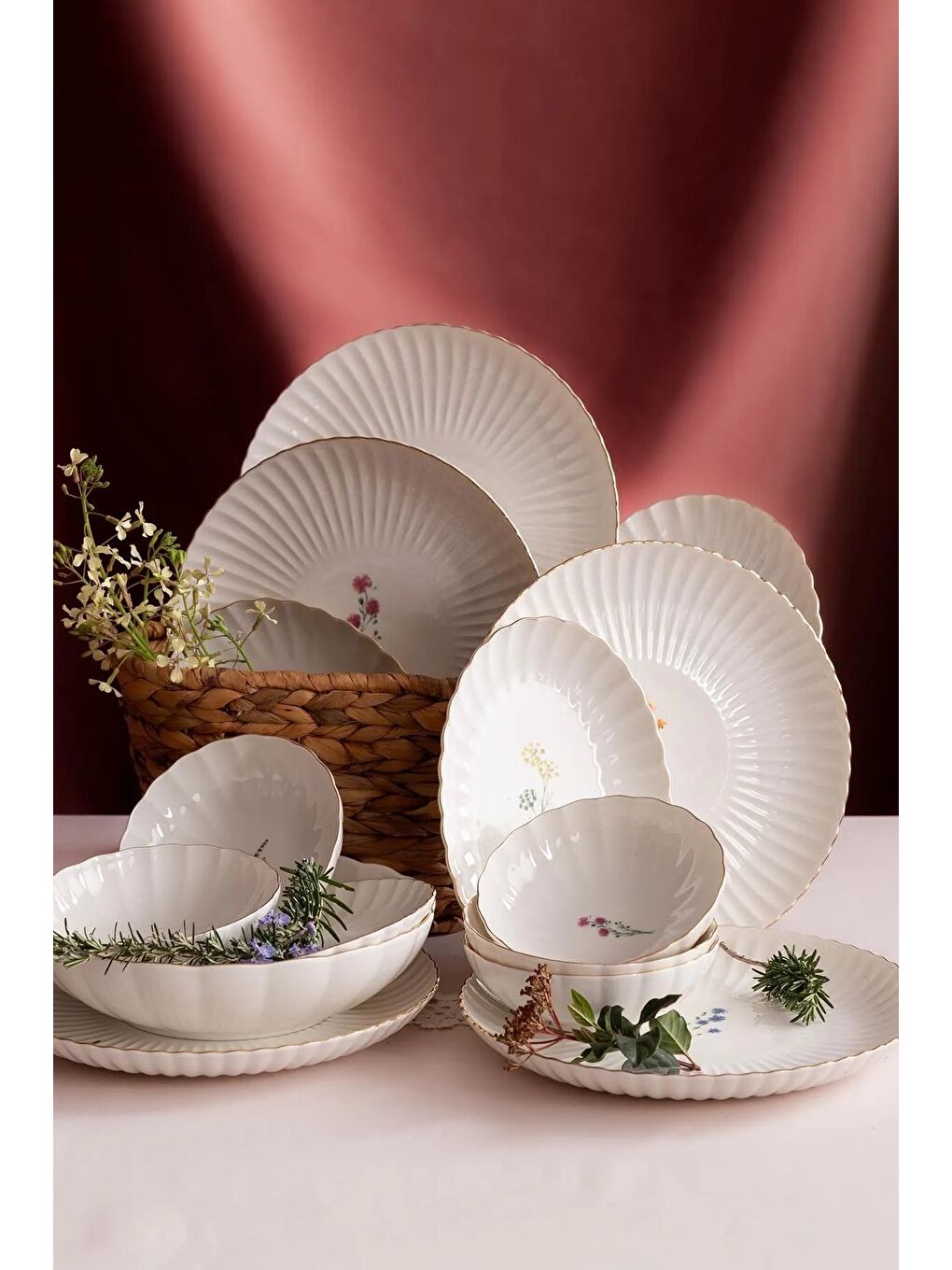 Beyaz Tiny Miny Yemek Takımı 27 Parça 6 Kişilik BNLZF27YT4012673-3