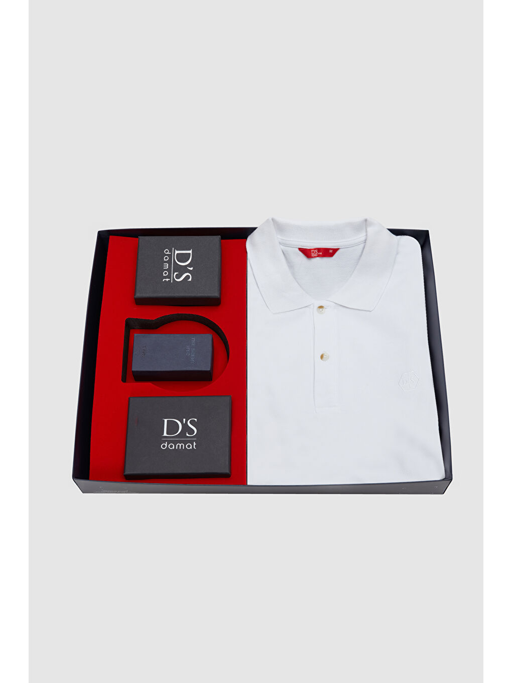 Beyaz Saat Parfüm Cüzdan Polo Tişört Kutulu Hediye Seti-2