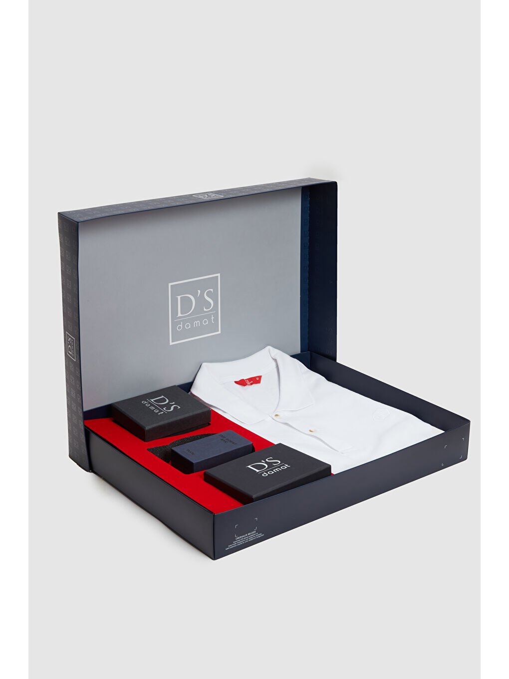 Beyaz Saat Parfüm Cüzdan Polo Tişört Kutulu Hediye Seti-3