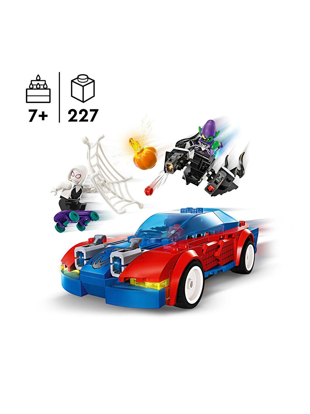 Lego Renksiz Super Heroes Marvel Örümcek Adam Yarış Arabası Ve Venom Green Goblin 76279 - 1