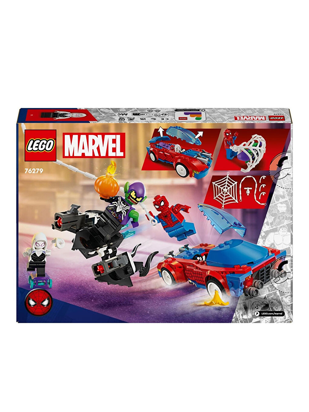 Lego Renksiz Super Heroes Marvel Örümcek Adam Yarış Arabası Ve Venom Green Goblin 76279 - 5