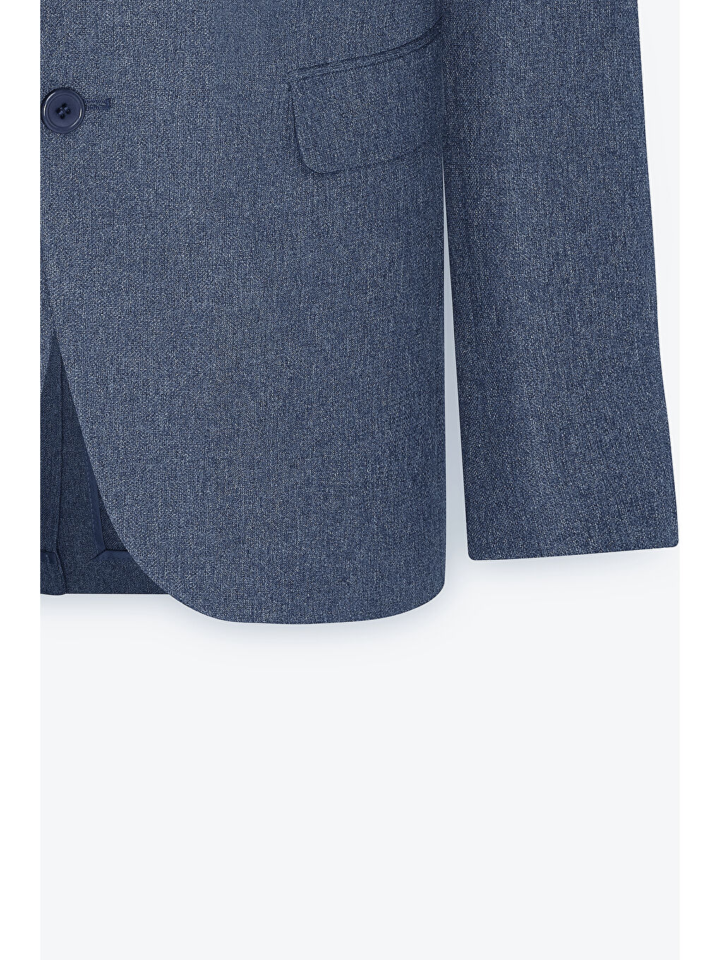 Erkek Mavi Slim Fit Dar Kesim Mono Yaka Desenli Ceket-9