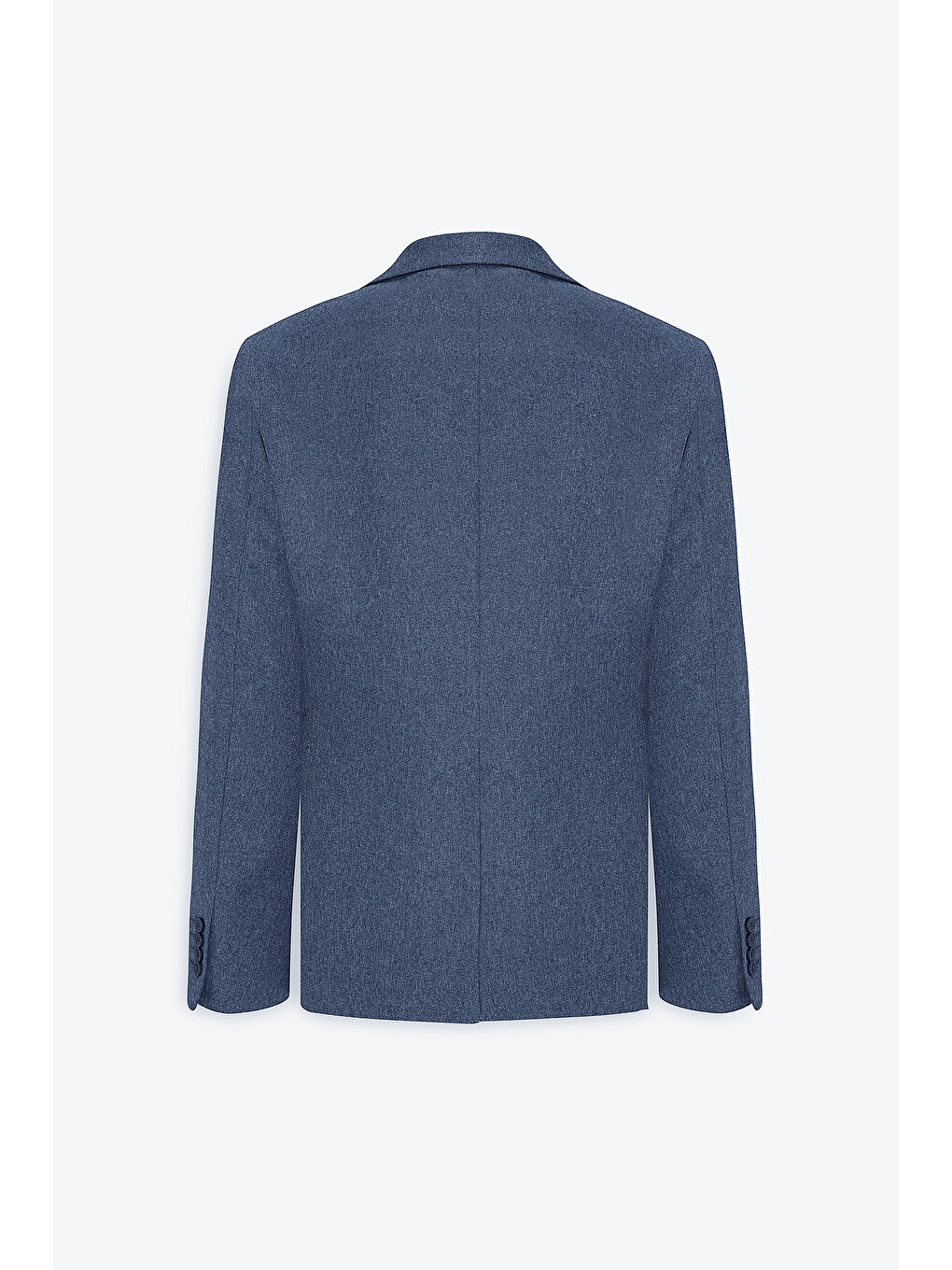 Erkek Mavi Slim Fit Dar Kesim Mono Yaka Desenli Ceket-10