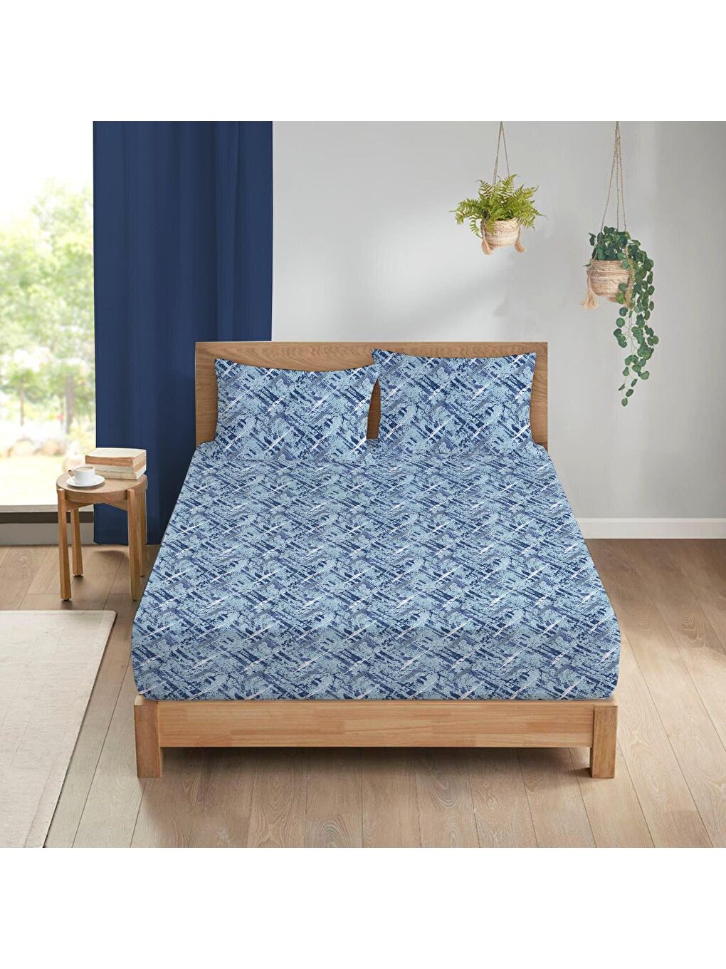 Karışık Modern Desen Baskılı Çift Kişilik 180x200 Cm Çarşaf Takımı